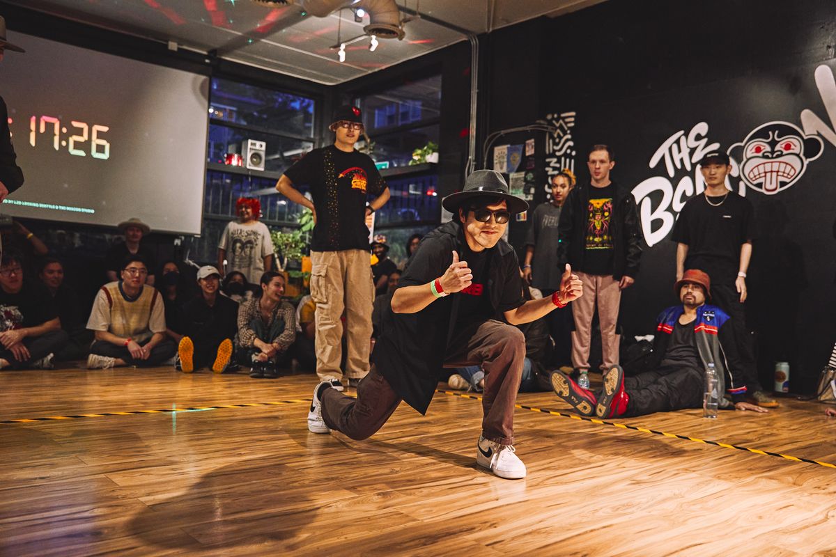 Dancer in classic locking pose at GOTM 2024